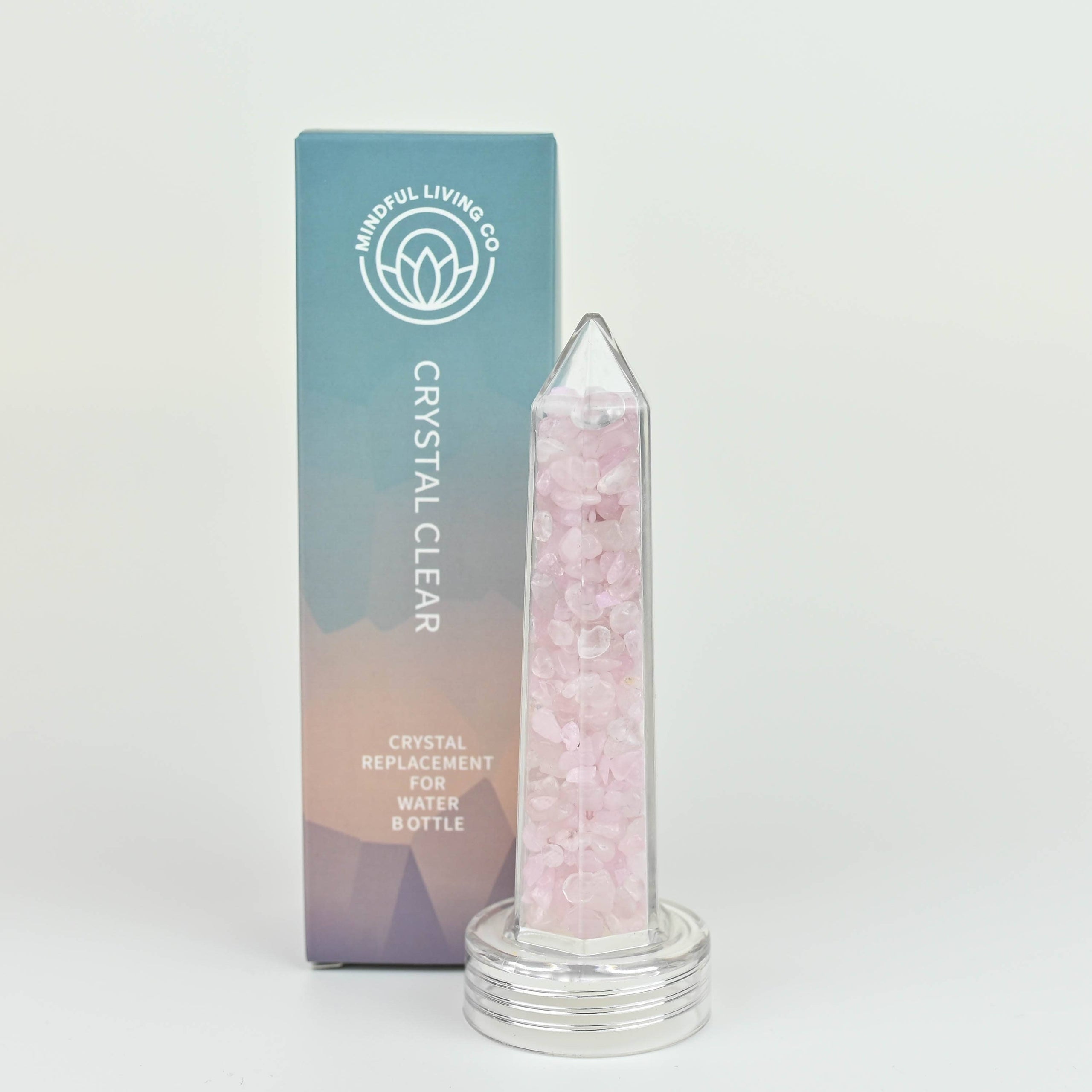 Mindful Living Co - Crystal Clear Water Bottle 20oz - Rose Quartz — The  Headspace